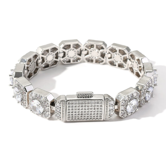 Pulsera Hip Hop Cierre Flip Circonita Rock para Hombre - Image 9