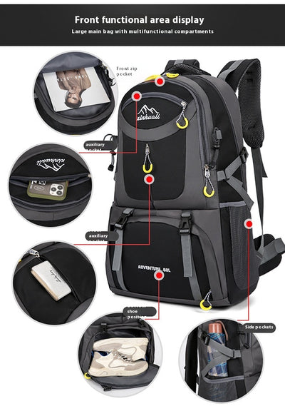 Mochila de Montaña 60L de Gran Capacidad para Senderismo Hombre y Mujer - Image 33