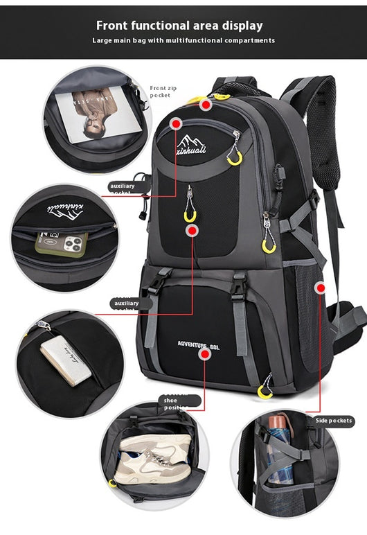 Mochila de Montaña 60L de Gran Capacidad para Senderismo Hombre y Mujer - Image 33