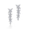 18k White Gold Plated Moissanite Diamond Earrings Row Of Diamonds