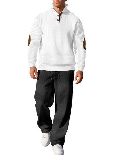 Conjunto Otoñal: Pantalón Casual y Suéter Jacquard con Cuello Alto - Image 9