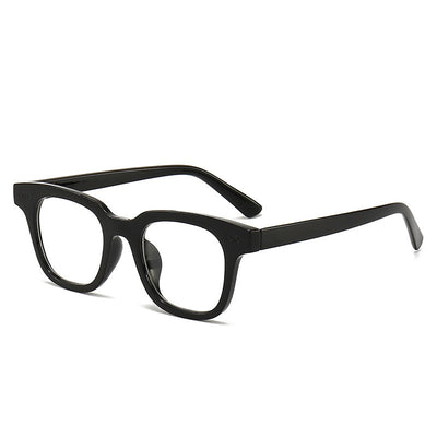 Black frame square sunglasses with light blue lenses, angled on a white background. - Image 14