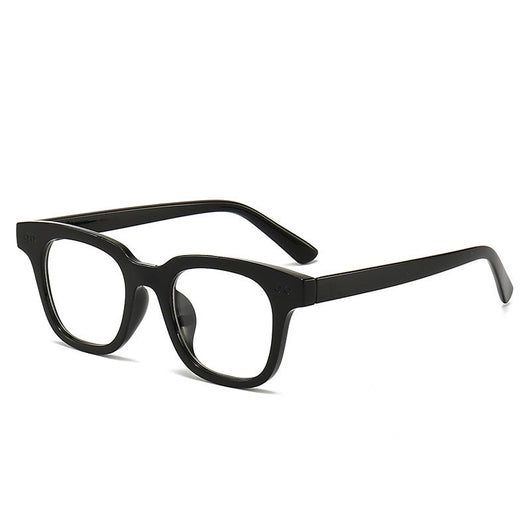 Black frame square sunglasses with light blue lenses, angled on a white background. - Image 14