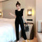 Jumpsuit Elegante de Cintura Alta con Volantes y Piernas Anchas