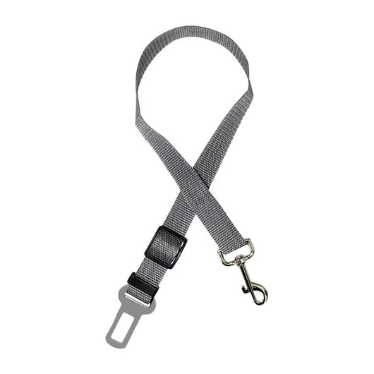 Pink adjustable dog car seat belt with a metal seatbelt buckle and a silver swivel snap hook. - Image 17