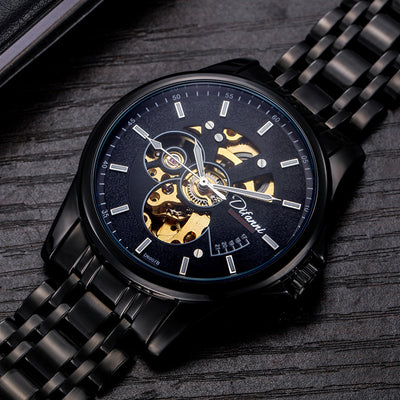 Reloj Automático de Acero Inoxidable con Correa de Moda Hipster