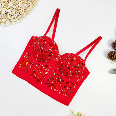Top Corto Beaded con Diamantes - Estilo Hot Girl Elegante - Image 14