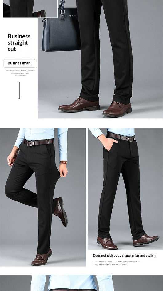 Pantalones Casuales Ejecutivos Stretch Corte Recto para Hombre - Image 19