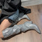 Botas Altas de Tacón Cónico con Cristales de Plata para Mujer