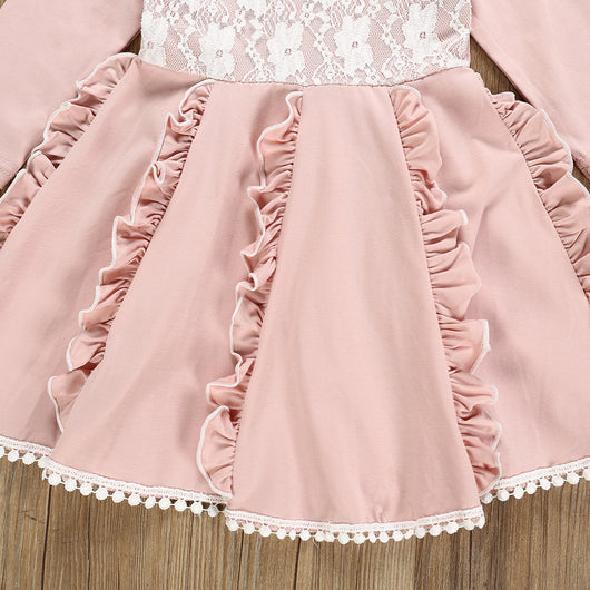 Vestido Infantil de Encaje con Manga Larga - Image 10