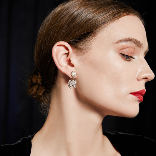 Aretes Vintage de Perla con Moño - Elegancia Premium - Image 11