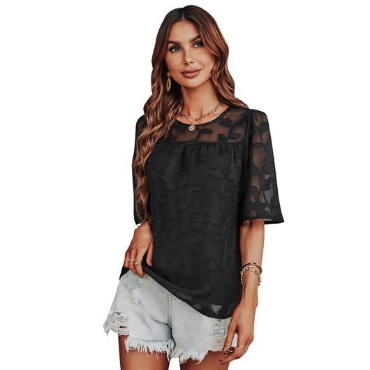 Blusa Suelta con Estampado en Chifón - Image 18