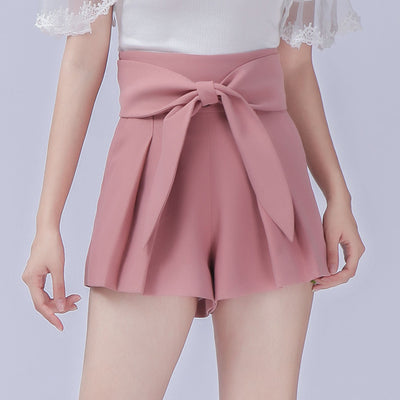 Shorts Talle Alto con Cinturón Desmontable y Pliegues - Image 7