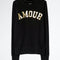 Sudadera Estampada AMOUR en Algodón Negro para Mujer
