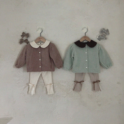 Leggings de Algodón con Rayas Hundidas y Moño Adorable - Image 15