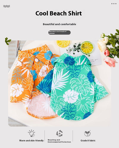 Camisa Hawaiana Playa para Mascotas con Diseño de Hojas - Image 13