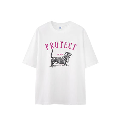 Camiseta Suelta Estampada con Diseño de Perro para Hombre - Image 4