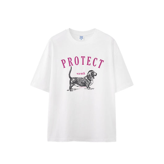 Camiseta Suelta Estampada con Diseño de Perro para Hombre - Image 4