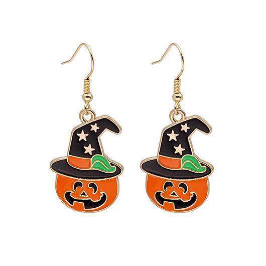 Aretes Halloween Calabaza Goteo de Aceite Aleación Joyería Espeluznante