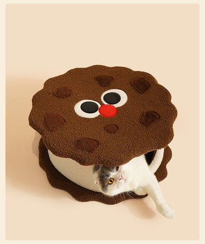 Casa Cama para Gato con Forma de Galleta - Refugio Cálido para Otoño e Invierno - Image 8
