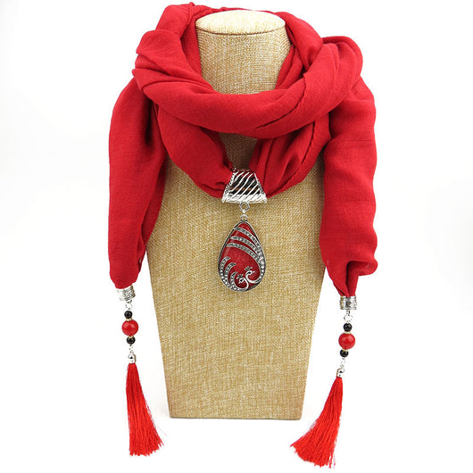 Bufanda Étnica Pavo Real con Borla de Gema - Chal Otoño Invierno para Mujer - Image 7