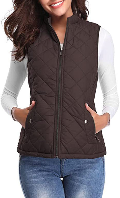 Chaleco de Algodón para Mujer con Cuello Parado y Bolsillos con Cierre - Image 40