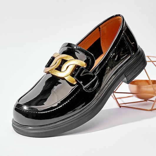 Mocasines Colegiales Minimalistas para Mujer - Diseño Clásico de Punta Redonda - Image 7