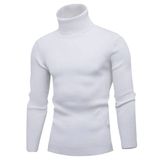 Suéter Cuello Alto Slim Fit en Colores Sólidos para Hombre - Image 8