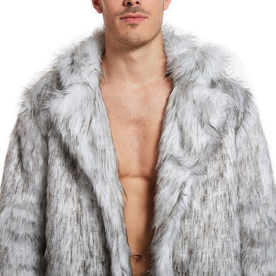 Abrigo Largo de Piel Sintética para Hombre - Estilo Europeo y Americano - Image 5