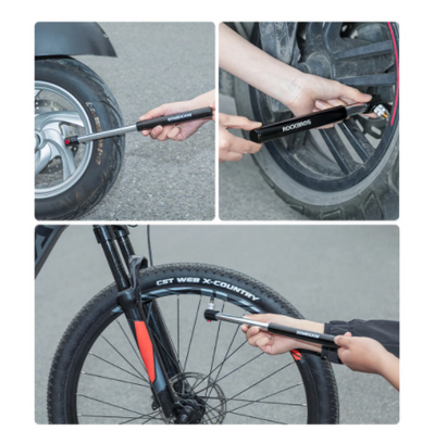 Kit Bomba de Aire Portátil y Luz LED para Bicicleta - Aluminio de Alta Presión - Image 4