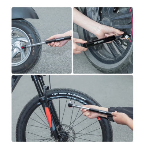 Kit Bomba de Aire Portátil y Luz LED para Bicicleta - Aluminio de Alta Presión - Image 4