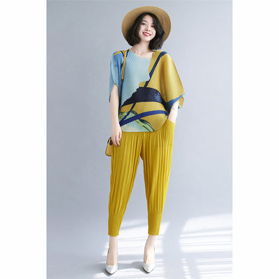 Blusa Corta de Gasa Plisada Irregular para Mujer - Image 9