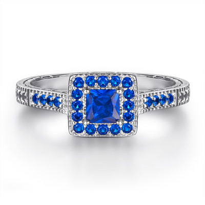 Anillo de Plata S925 Mujer Diseño Original Diamante Cuadrado - Image 9