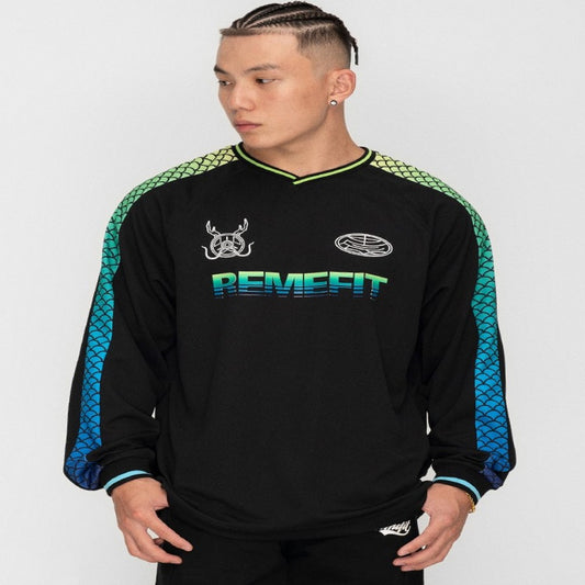 Camiseta Deportiva de Manga Larga Bicolor para Parejas - Secado Rápido