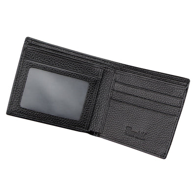 Billetera Bifold Corta para Hombre en Cuero Genuino de Res Negro - Image 5