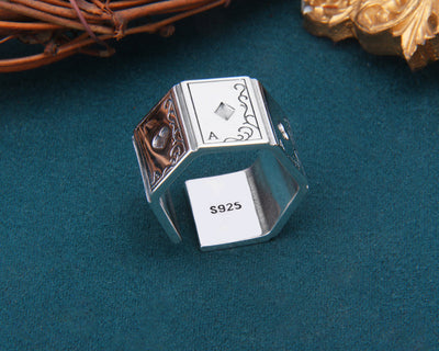 Anillo de Plata Esterlina 925 Cuadrado Brillante para Hombre - Image 13