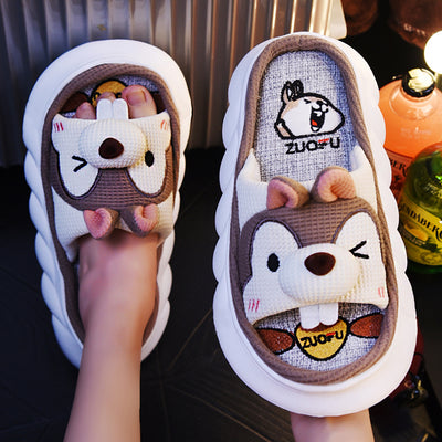Pantuflas de Lino para Mujer Suela Gruesa Cuatro Estaciones - Image 5