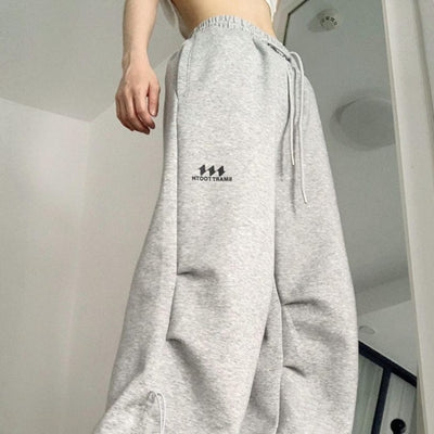 Pantalones Anchos con Cordón y Volantes - Diseño Casual Chic de Moda Urbana