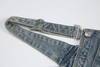 Pantalones Cargo Denim Vintage Lavado Retro Unisex - Image 17