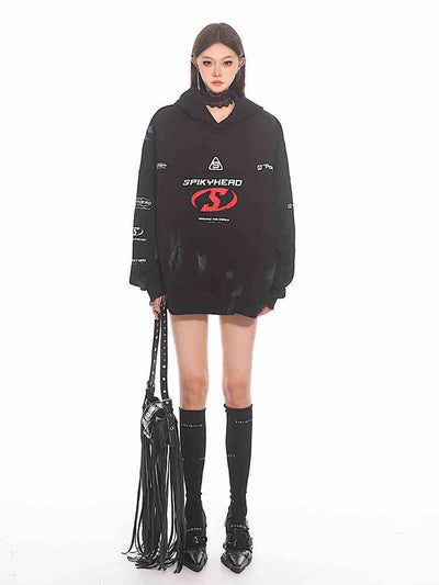 Sudadera Holgada con Capucha y Estampado de Letras - Image 3