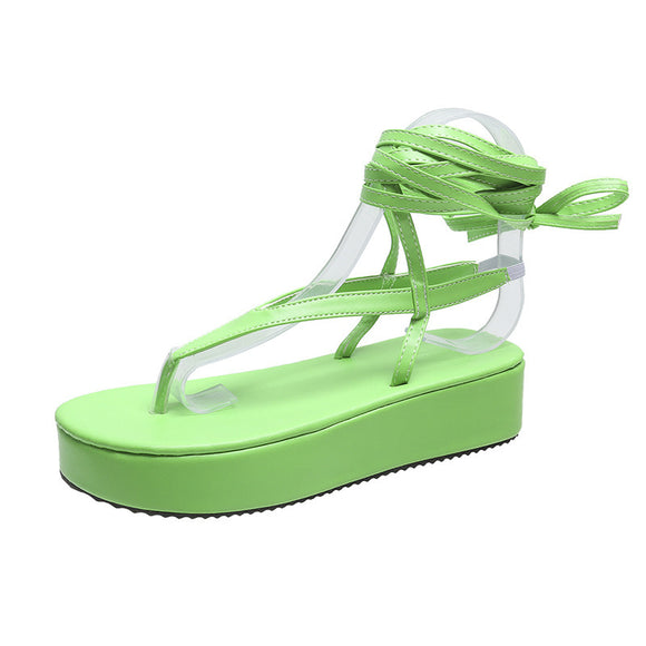 Sandalias Mujer Estilo Hada Suela Gruesa Romana Plana Moda Tendencia