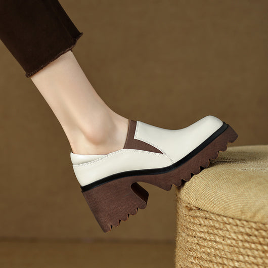Zapatos Retro Plataforma Chunky con Tacón Grueso y Cierre Slip-On - Image 11
