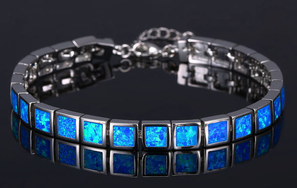 Pulsera de Ópalo Cuadrado Redondo - Diseño Moderno