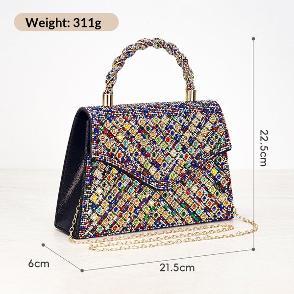 Bolso de Banquete Retro Europeo con Incrustaciones de Diamantes - Elegancia de Lujo