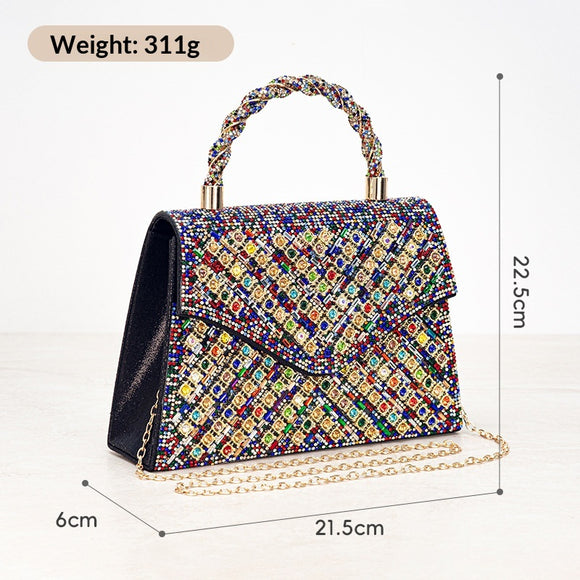 Bolso de Banquete Retro Europeo con Incrustaciones de Diamantes - Elegancia de Lujo