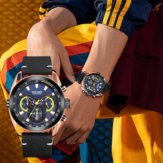 Reloj Deportivo para Hombre Cronógrafo Azul Cuarzo - Image 5