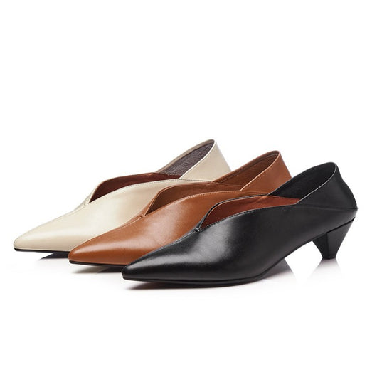 Zapatos de Tacón Medio Punta Fina Estilo Clásico para Mujer - Image 12