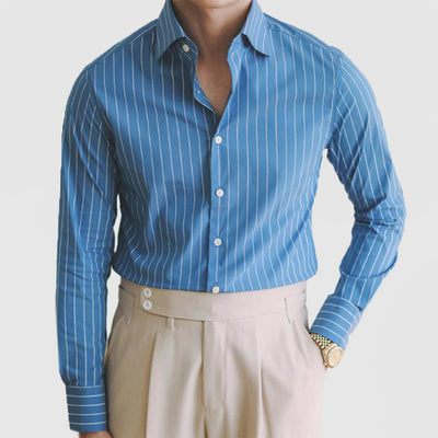 Cardigan Rayado para Hombre con Solapa y Manga Larga - Image 9