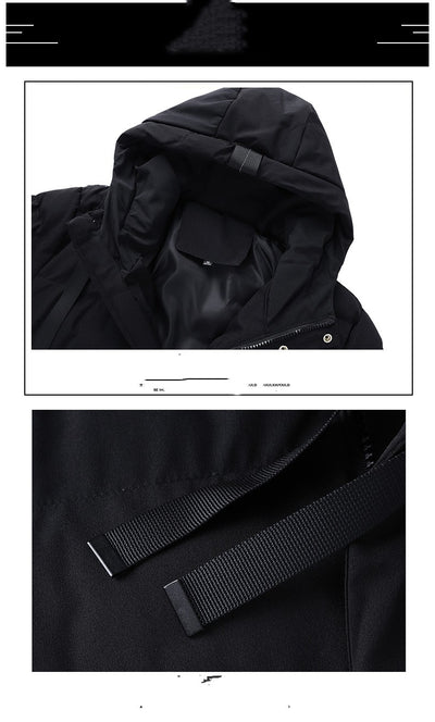 Abrigo Largo con Capucha para Hombre - Chaqueta Impermeable Invierno - Image 7