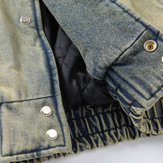 Chaqueta Denim Acolchada con Degradado de Color - Image 5